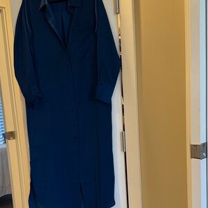 Banana Republic Women's Elegant Blue Shirt Dress